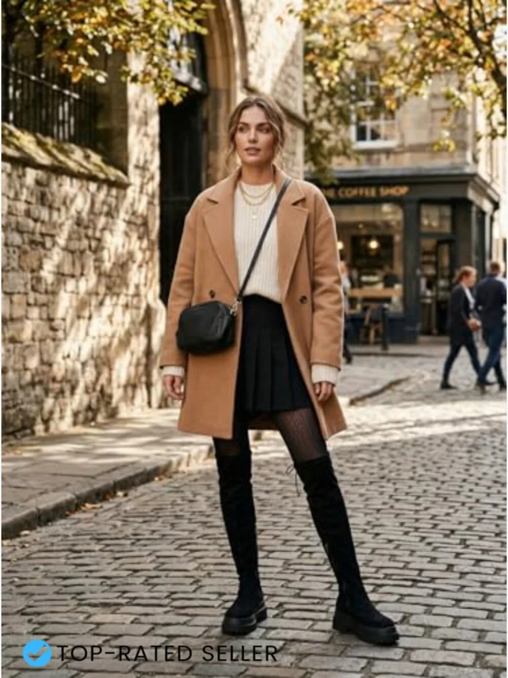 Chunky Platform Knee High Boots Side Zipper Suede Tall Boots Fall Winter